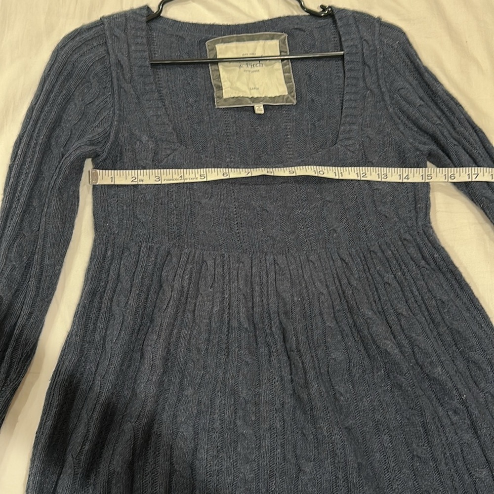 Y2K Vintage Abercrombie & Fitch Babydoll Sweater Top Sz L Cable Knit Bella Swan - Picture 7 of 11